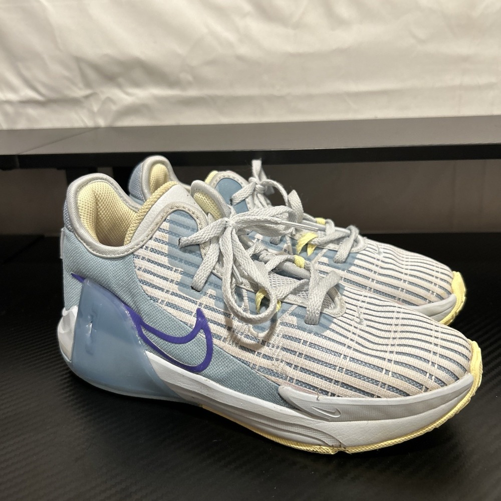 Nike Basketball Shoes Youth Size 3Y Kids Blue White Yellow DD0424-412 Sneakers